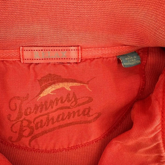 Tommy Bahama Relax Mens Large 1/4 Zip Pullover Sweatshirt Coral Orange - Picture 3 of 12